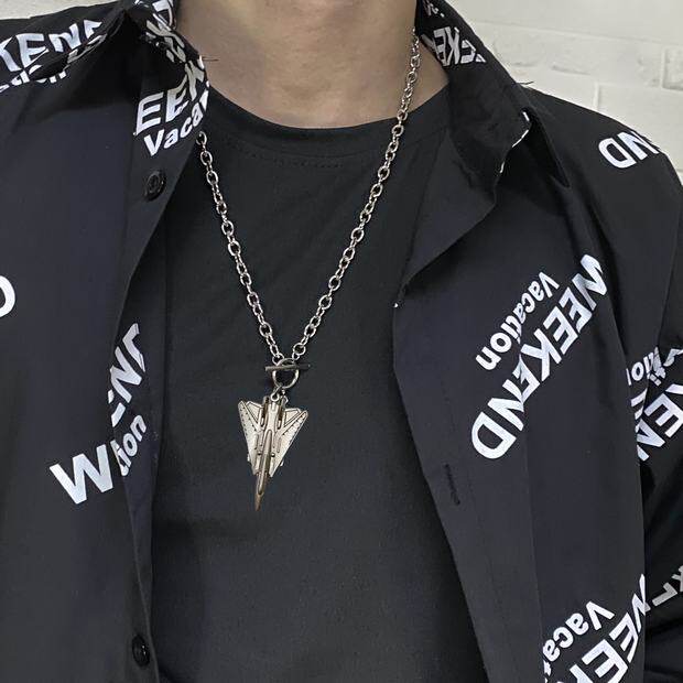 美利坚洋行TOP GUN吊坠 F-14 双尾大熊猫 TOMCAT战斗机情侣项链