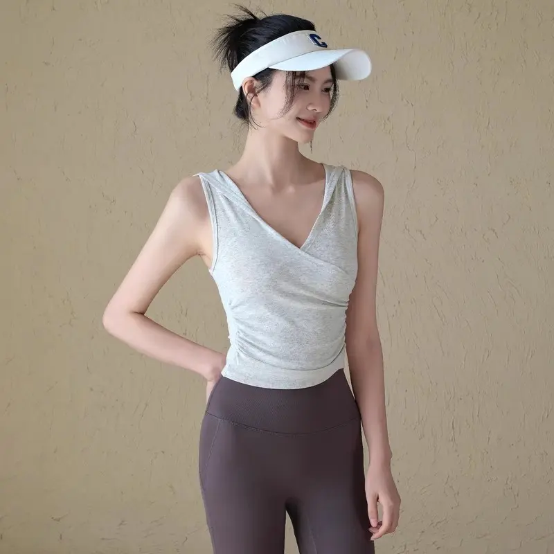 2025新款季新款袖休闲跑步运动背心健身恤罩衫瑜伽健身跑步运动服