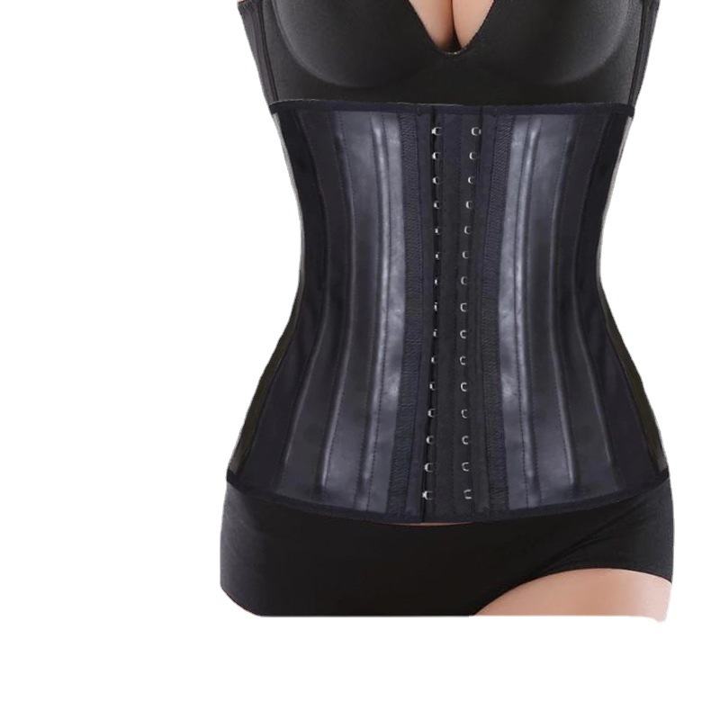 外贸爆款25根钢骨光面乳胶哑光束腰带收腹带橡胶塑身衣产后束腹带