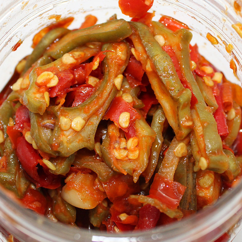 剁椒刀豆剁辣椒湖南江华特产农家自制香辣咸菜下饭菜香辣脆开胃菜