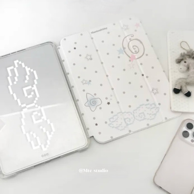 韩系波点天使iPad防摔笔槽软壳套