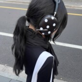 个性 素韩女时尚 韩系小众设计感AirPodsmax硬壳保护套苹果耳机保护套古早波点元 欧尼同款