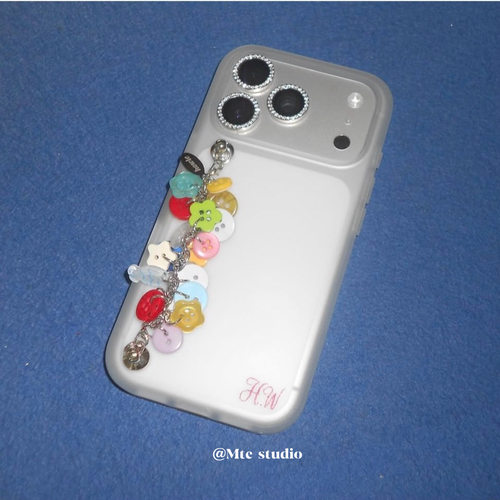 韩系小众彩色纽扣iPhone手机壳套