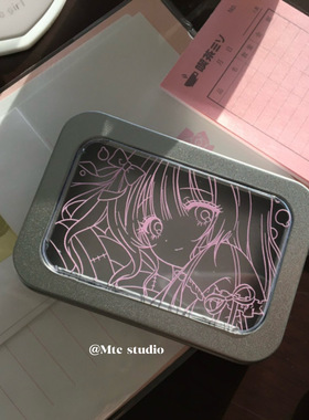 日漫女高二次元轻亚甜美少女书桌收纳铁盒爱豆照片收纳手账装饰萌