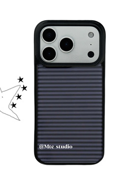 古早风轻亚甜美复古条纹滴胶适用17pro苹果17ProMax手机壳iPhone16/14新款15Promax保护套13壳16promax保护壳