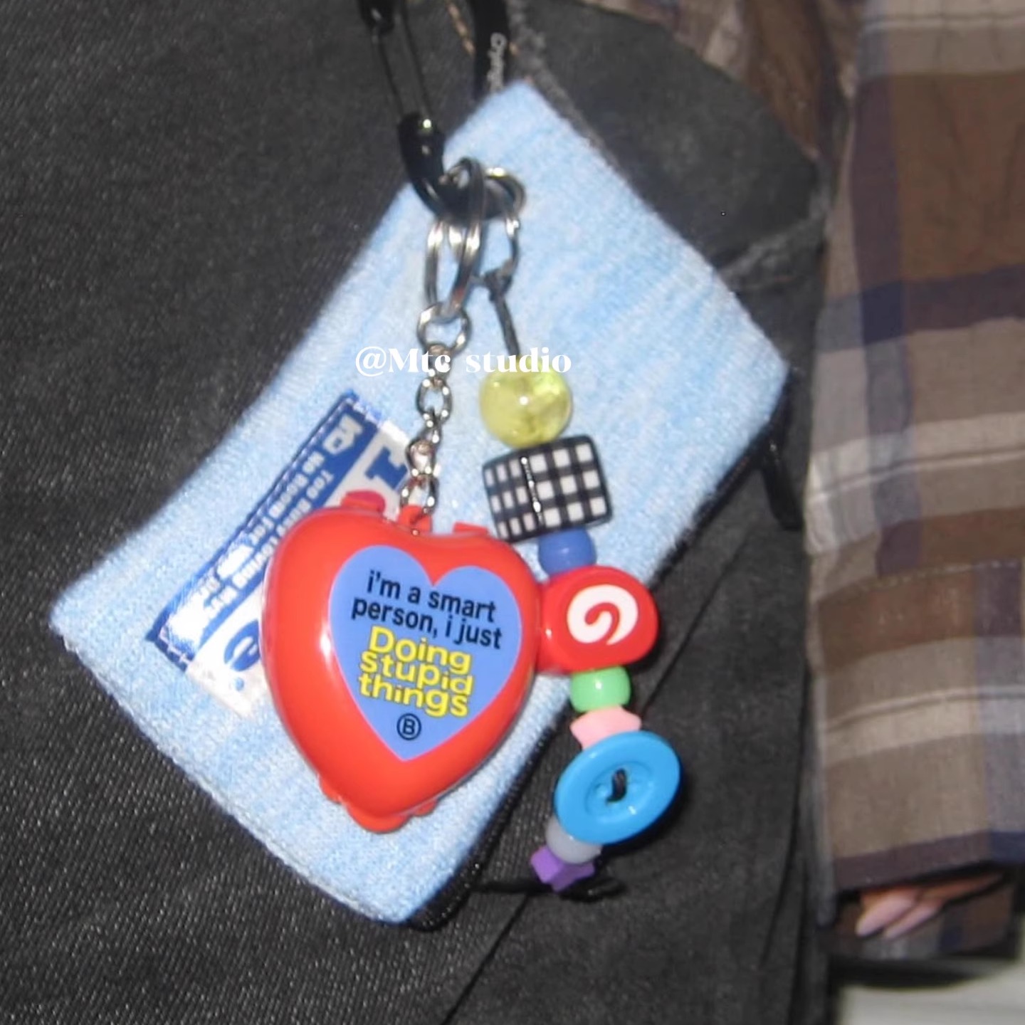 韩国设计师款经典复古个性车钥匙扣包包挂件时髦个性耳机挂饰吊坠