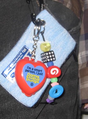 韩国设计师款经典复古个性车钥匙扣包包挂件时髦个性耳机挂饰吊坠