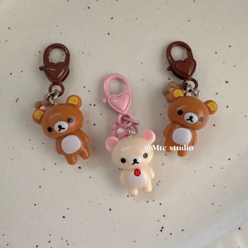 日韩可爱轻松熊车钥匙扣手机挂件