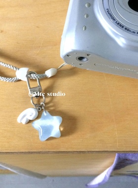 韩系ins风小众搭配加分古早天使车钥匙扣AirPods挂饰星星手机挂件