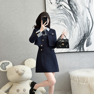 时尚 新款 气质名媛短外套背心连衣裙两件套 裙女2025春装 小香风套装