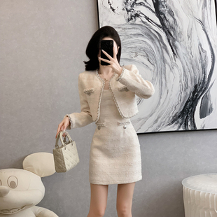 富家千金套装 两件套 裙秋冬气质名媛小香风外套连衣裙高级感小洋装