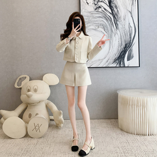 新款 女秋冬季 短外套半身裙两件套小个子 套装 高级感小香风气质时尚