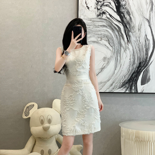 轻奢名媛小香风流苏珍珠连衣裙女夏季时尚气质高级感无袖收腰裙子