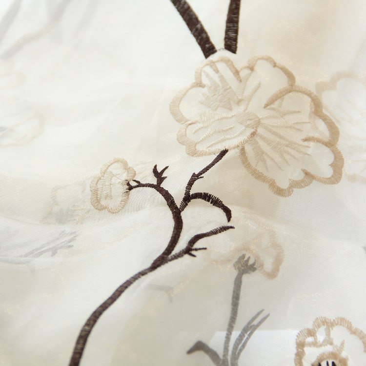 Monica莫尼卡 高档刺绣窗纱纱帘定制客厅卧室简约田园窗帘配纱