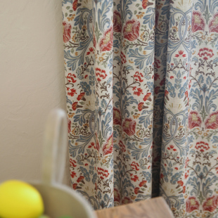 Vernex费尔登 90%遮光度田园美式涤棉窗帘定制卧室阳台客厅飘窗