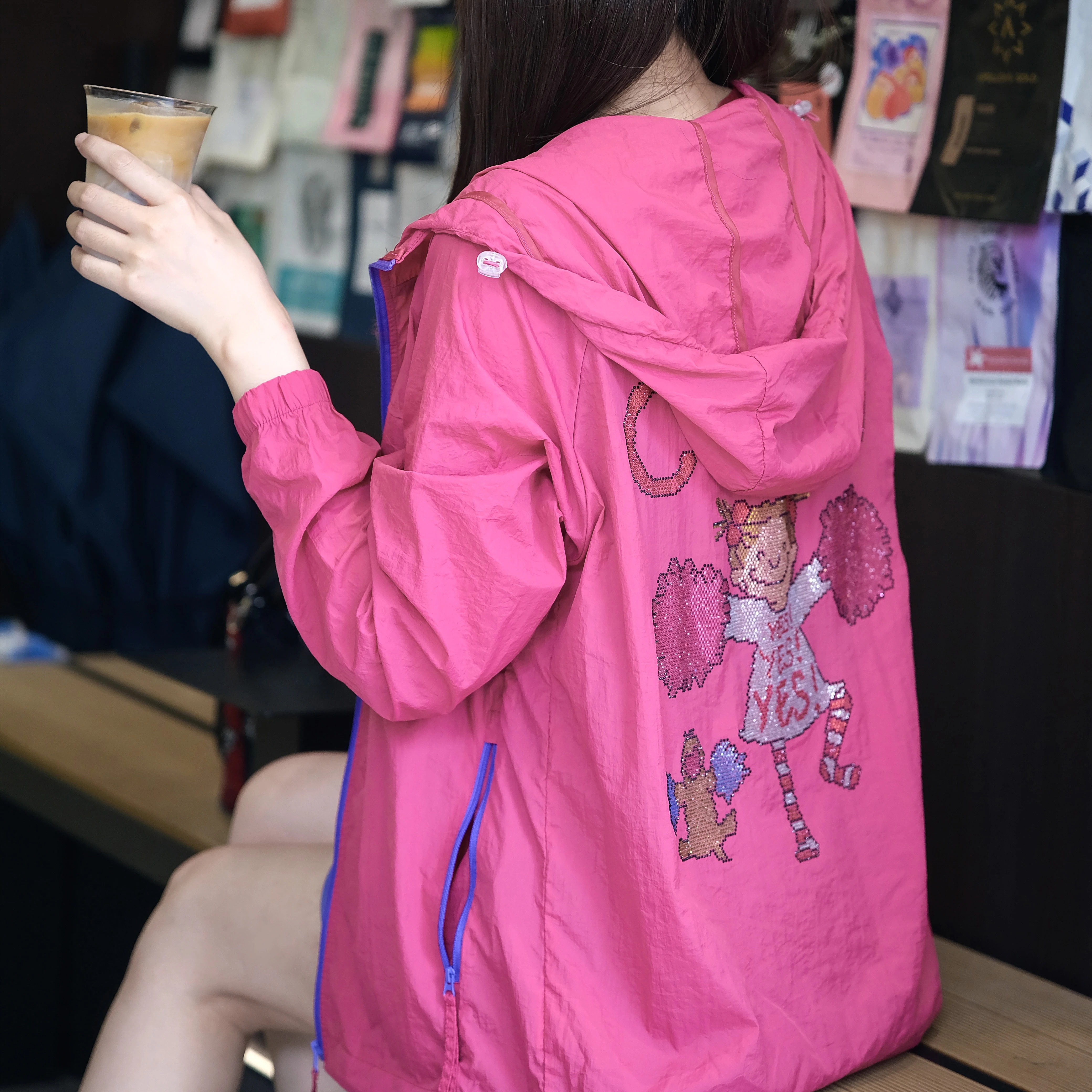 2025新款韩版宽松显瘦百搭连帽外套女休闲上衣