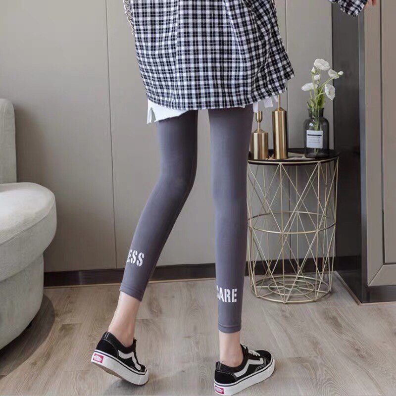 打底裤女外穿春夏薄款小个子女新款潮高腰弹力胖MM大码八分小脚裤