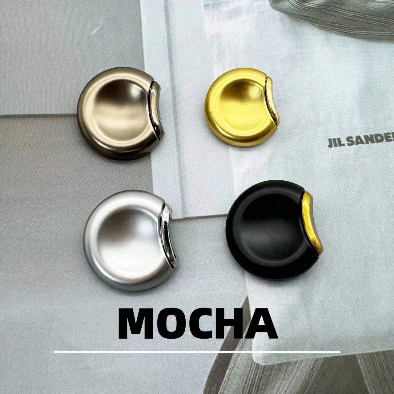 MOCHA厚重质感缺口金属手缝扣 服装大衣外套辅料装饰小香风