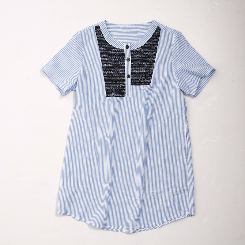 XU20118ÏÄװпîʱÉк«°æÀ¶É«ÌõÎÆ³ÄÉÀÉÏÒÂ9950