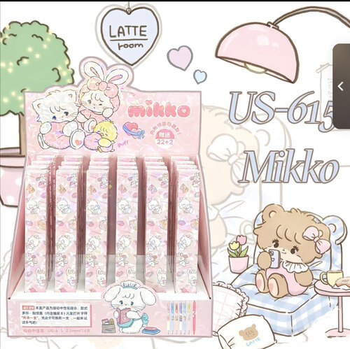 新款mikkoUS615低重心黑色中性笔ST笔尖学生用笔，随机抽取