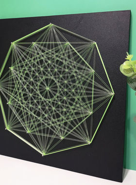 几何立体图形 钉子绕线画 创意 手工diy制作材料包弦丝画装饰礼物
