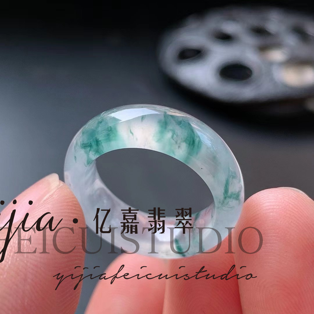 天然缅甸老坑A货翡翠飘蓝绿花玉戒指冰种飘花戒圈男女款玉石指环,珠宝/钻石/翡翠,戒指/指环,淘宝优惠券,粉丝福利购,淘宝优惠卷