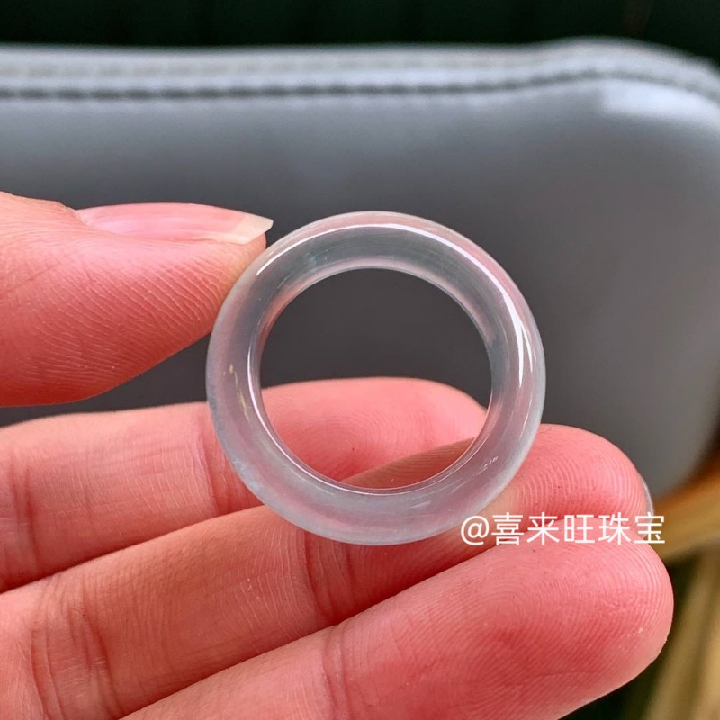 冰透种白冰种玉石戒指指环戒圈