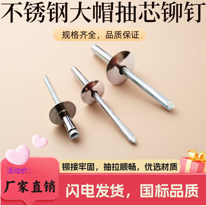 包邮304不锈钢帽檐柳丁圆头开口