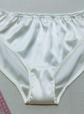 新品 中腰女士夏季三角高开叉不勒加长档真丝弹力缎面桑蚕丝内裤