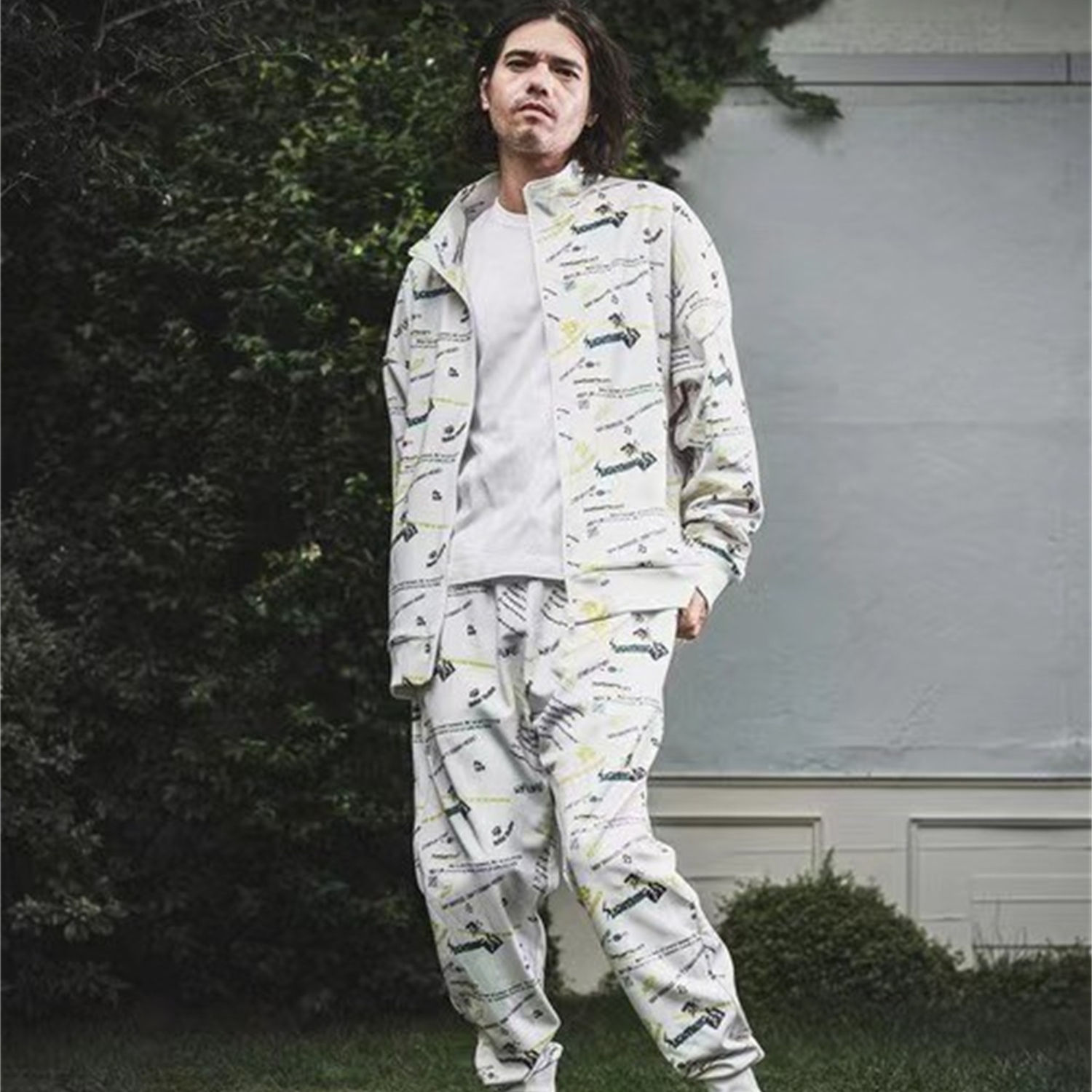 FJ2-2日本原单新品印花男款时尚拉链长袖卫衣外套