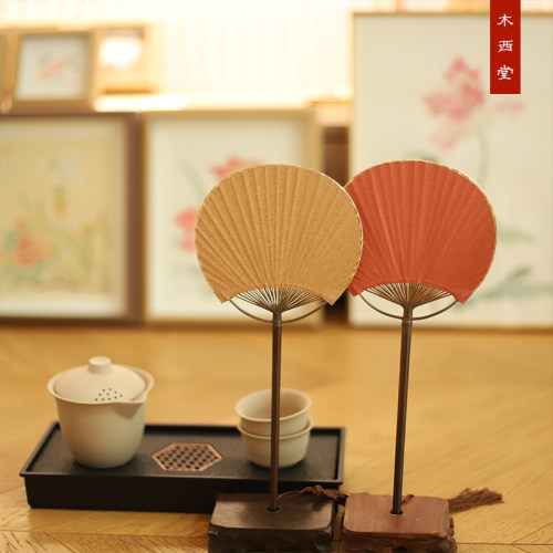 莫兰迪色国风团扇迷你小团扇文艺禅意纯手工diy空白扇面彩色茶扇