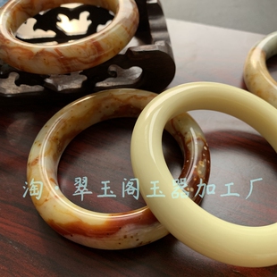 【马年新款】K天然岫岩玉冰透糯种辽阳花玉手镯一物一图越带越润