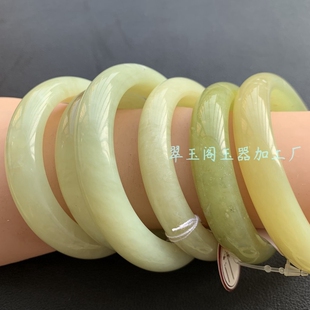 【新年】天然岫玉LB辽阳冰黄 蜂蜜水越带越透 老料手镯一物一图