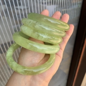 f84天然岫玉青苹果绿暴风雪手镯一物一图可选 高品青堤