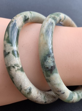 【大口径叮当】HP天然岫玉地球蓝 蓝水 手镯女镯沙滩海洋一物一图