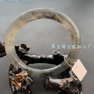 【全品圆条款】F8天然岫玉高冰水墨丹青乌鸡黑温润玉男女款手镯