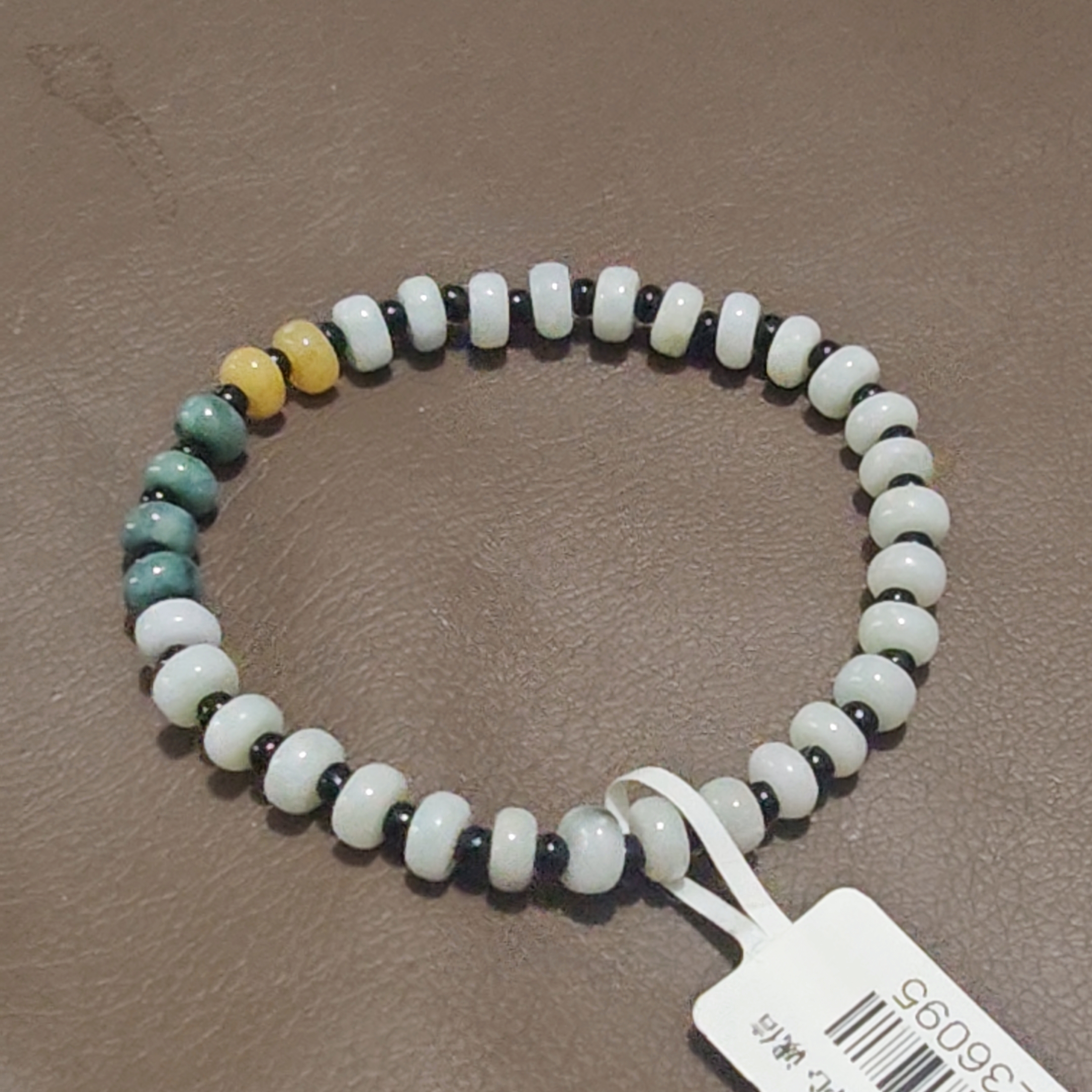 双十二天然a货翡翠算盘珠手链福禄寿三色手串