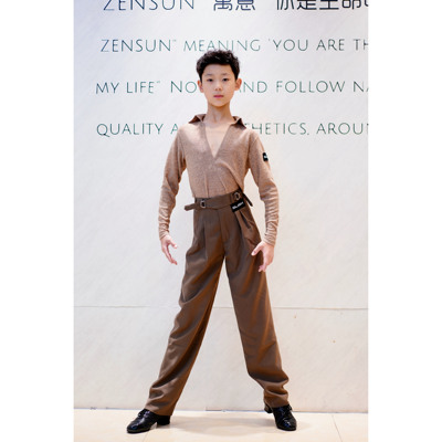 盛佳舞服SJSK拉丁舞新款长袖男生上衣练功服裤子训练服