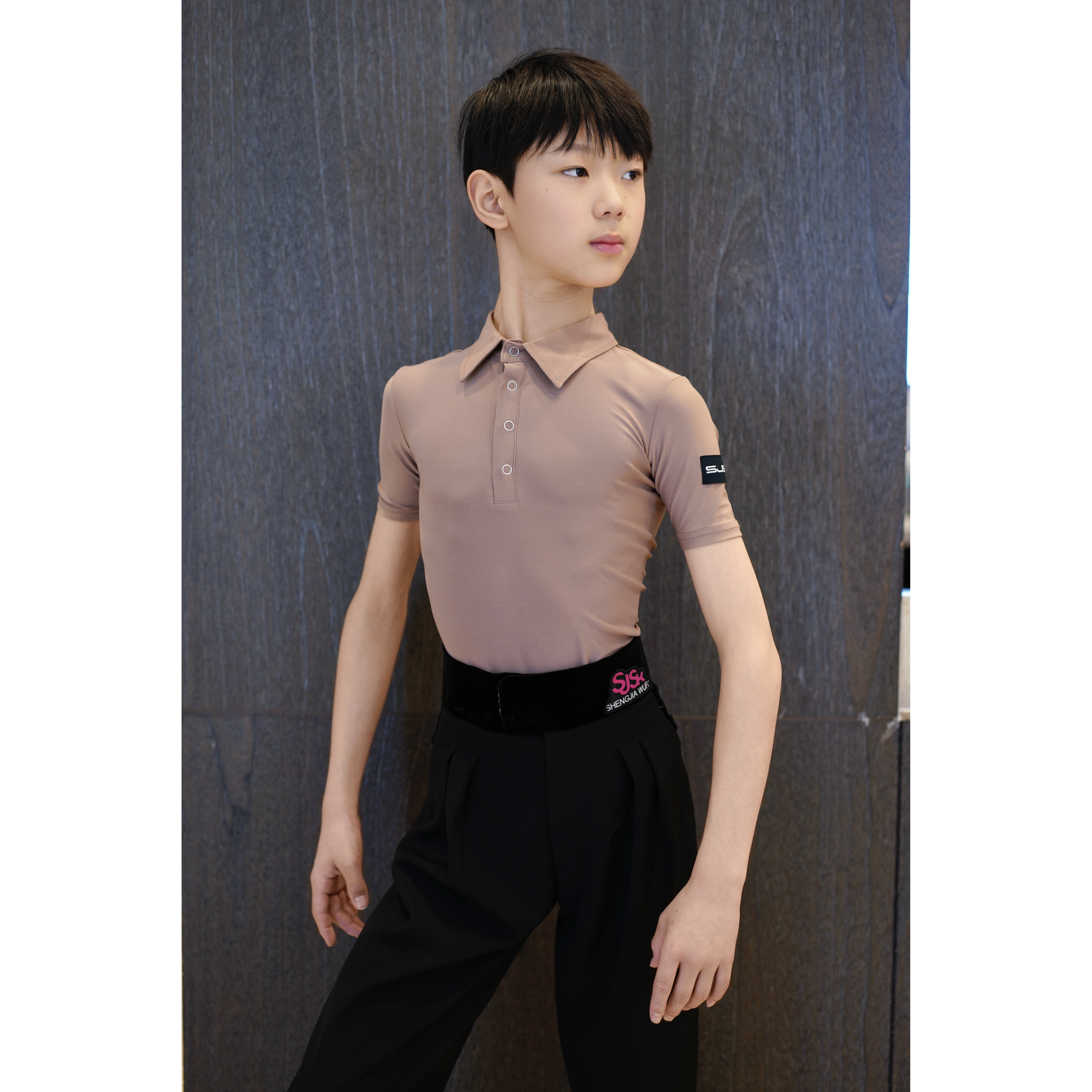 盛佳舞服SJSK拉丁舞男生摩登华尔兹衬衣上衣拉丁舞短袖