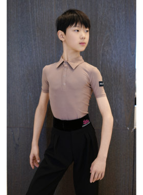 盛佳舞服SJSK拉丁舞男生摩登华尔兹衬衣上衣拉丁舞短袖
