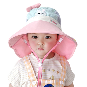 儿童防晒帽防紫外线宝宝遮阳帽太阳帽男童女童夏季渔夫帽子大帽檐