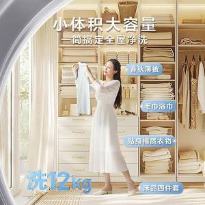 小.天鹅TG120V618T变频滚筒洗衣机水魔方12公斤全自动家用一级能