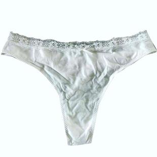 丁字裤 外贸清仓纯色白色可爱蕾丝边女中腰棉质内裤 T裤