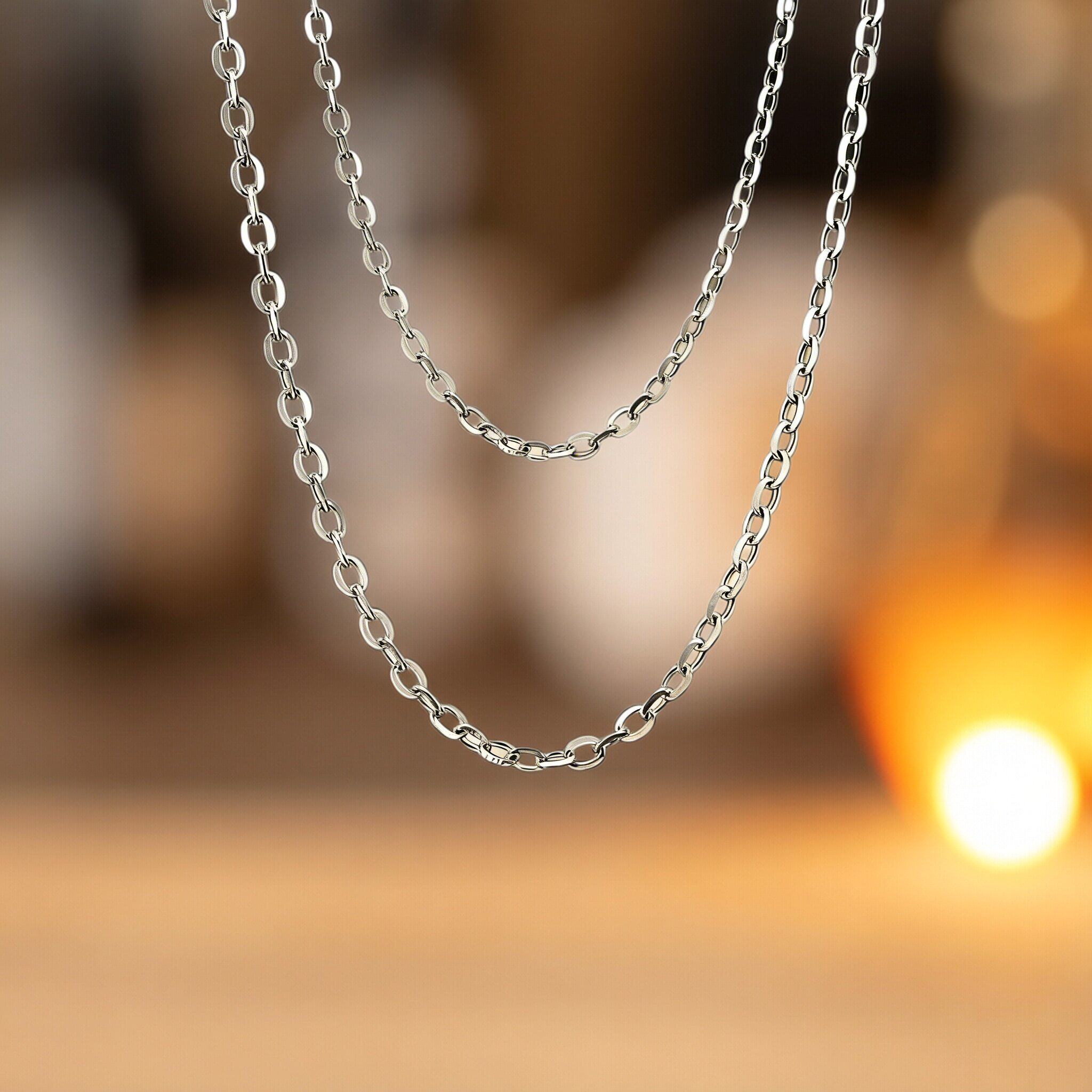 美奈铂金项链pt950经典金属链条项链女素链白金颈链套链颈饰O字链