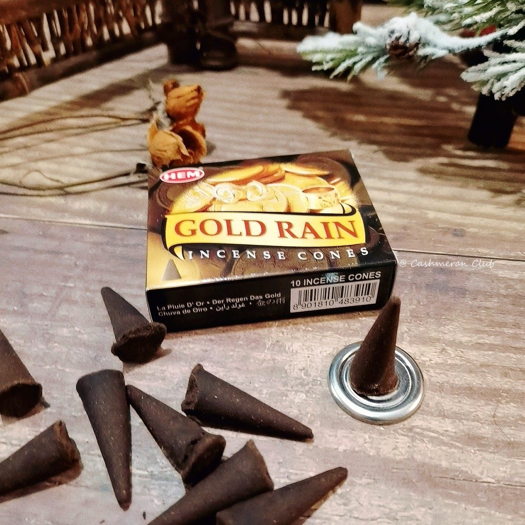 [黄金雨]印度hem锥香gold rain招财香金币雨香薰塔香小盒10颗
