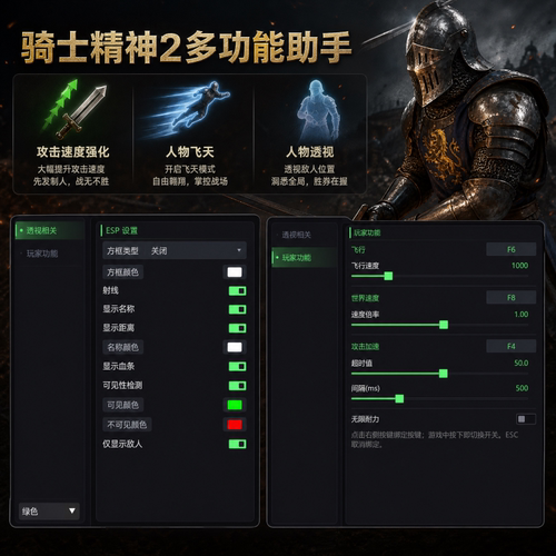 骑士精神2修改器透视飞天攻速
