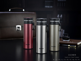 焖泡茶保温杯商务旅行户外水杯便携车载带提手茶水分离大容量随行