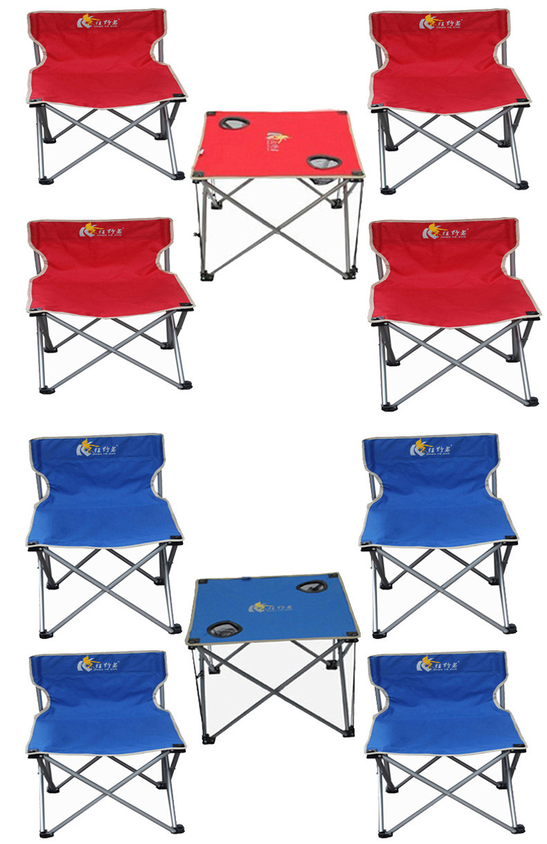 狂野者户外大号便携折叠桌椅露营自驾游休闲钓鱼椅子组合五件套椅