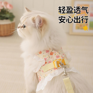 猫咪牵引绳防挣脱外出专用小猫缅因狗狗不勒脖胸背带衣服遛猫绳子