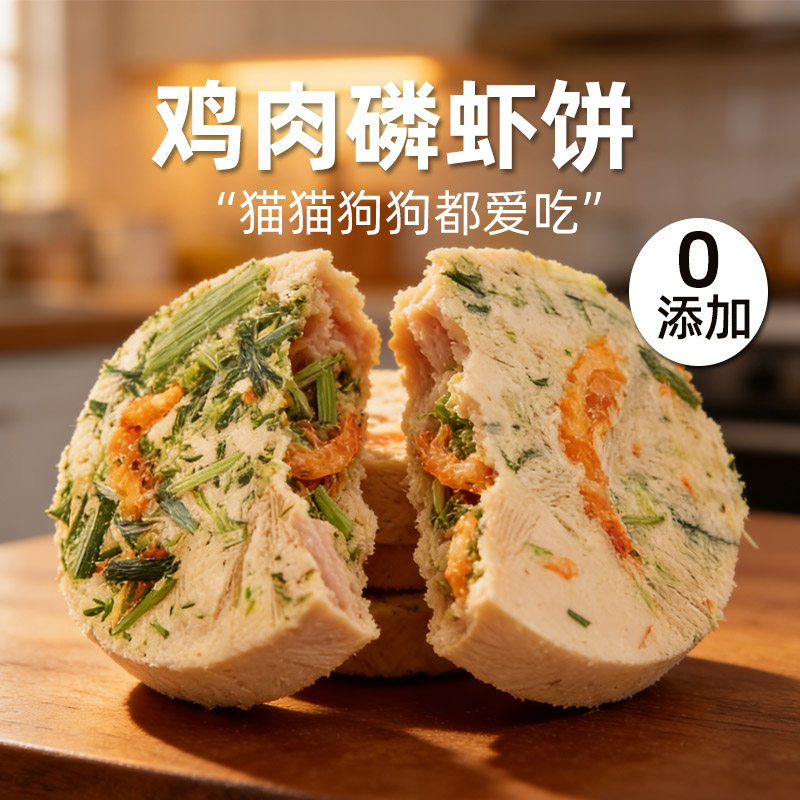 冻干鸡肉磷虾饼猫零食猫草棒营养小幼猫成猫美味磨牙饼干宠物零食